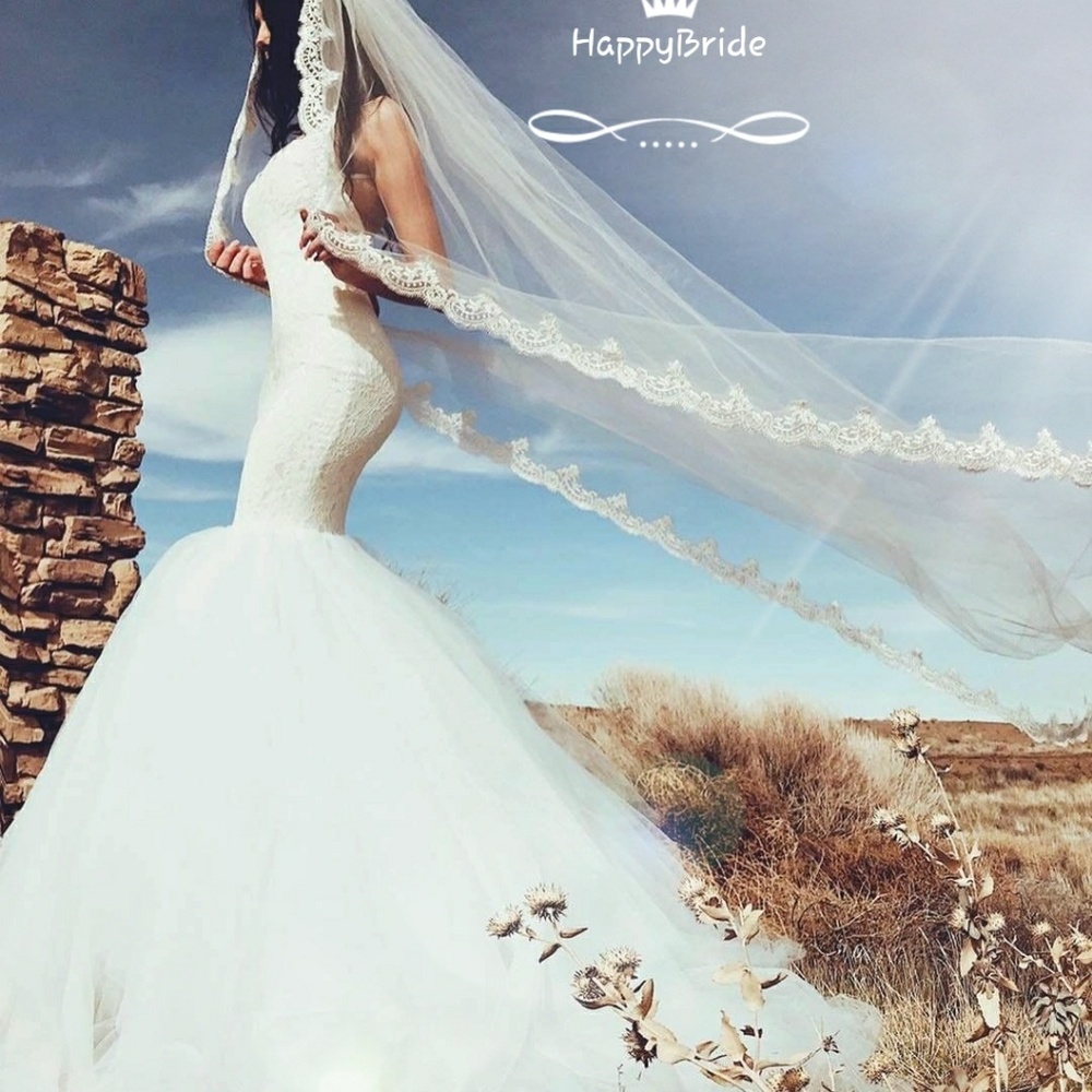Stunning Lace Applique Cathedral Veil